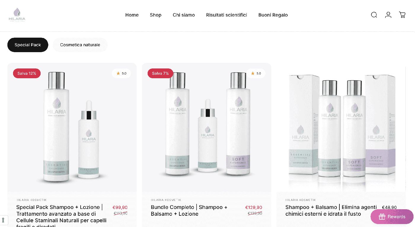 Hilaria Cosmetica Naturale - Cosmetico - case study Digital Valcore - immagine 1